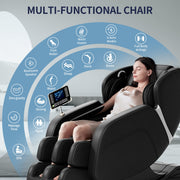 Full Body Zero Gravity Massage Chair with Deep Tissue Rollers, Foot Massage & Heat – Black