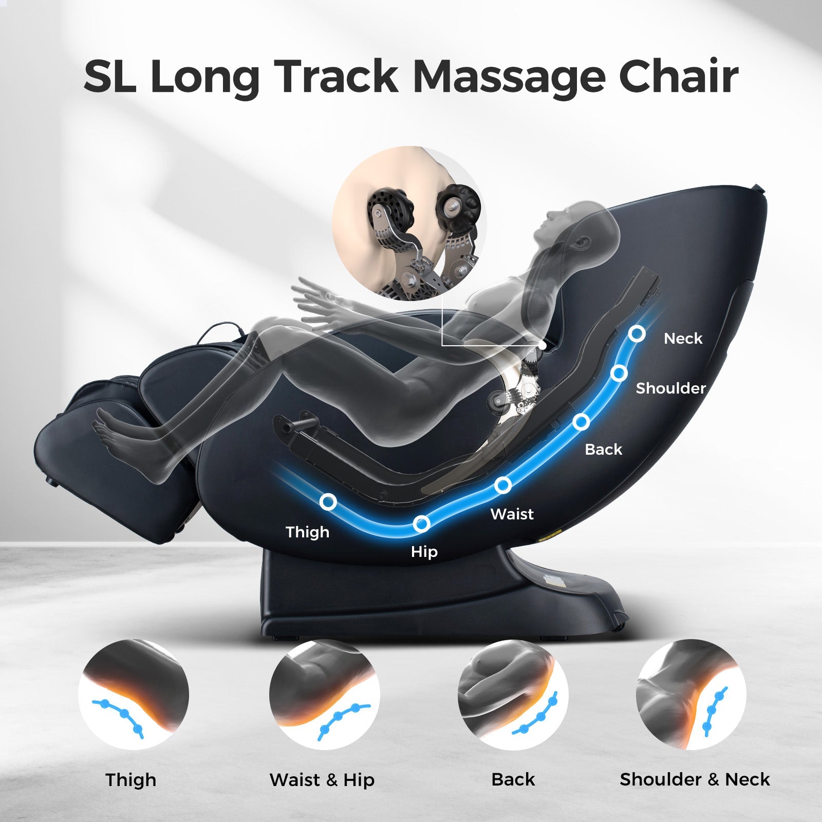 3D Zero Gravity Full Body Massage Chair with Shiatsu, Heat, Voice & App Control