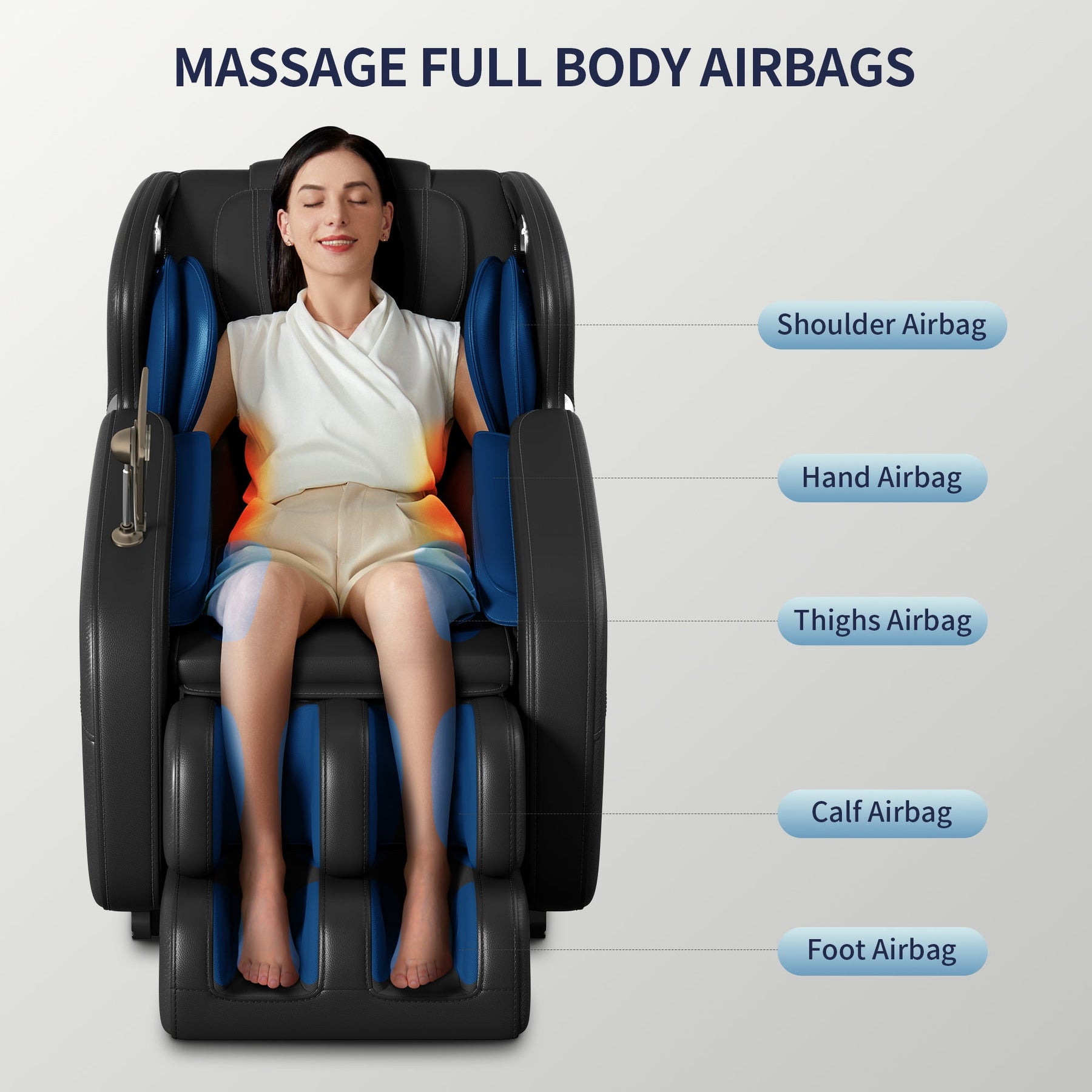 Full Body Zero Gravity Massage Chair with Deep Tissue Rollers, Foot Massage & Heat – Black