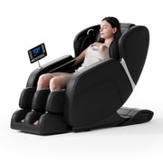 Full Body Zero Gravity Massage Chair with Deep Tissue Rollers, Foot Massage & Heat – Black