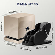 Full Body Zero Gravity Massage Chair with Deep Tissue Rollers, Foot Massage & Heat – Black