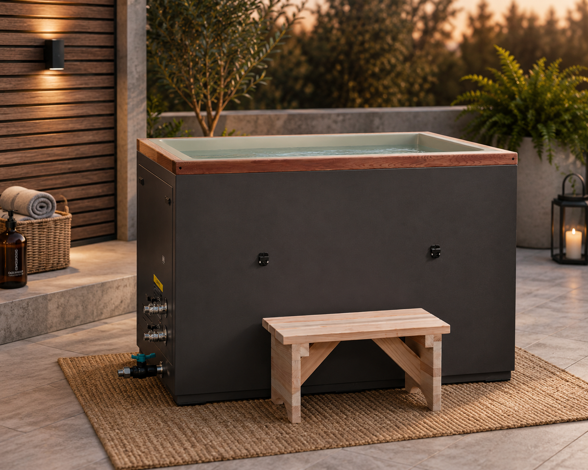 Premium Cuboid Cold Plunge Tub – Pacific Cedar & Stainless Steel | Optional WiFi Chiller