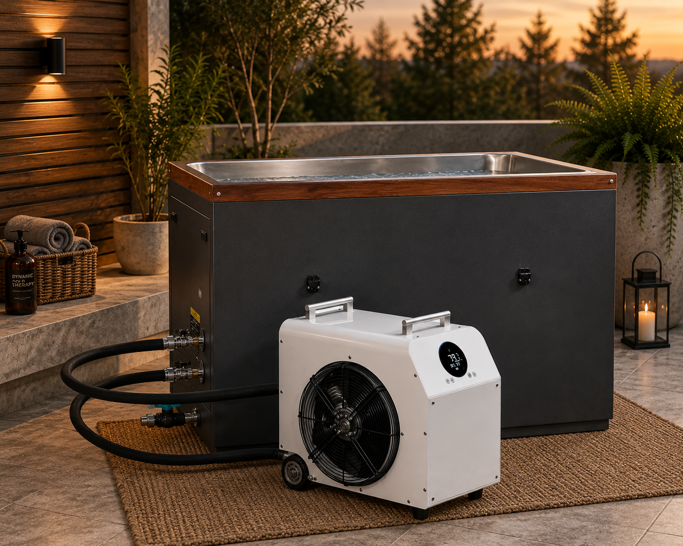 XL 304 Stainless Steel Cold Plunge Tub with Pacific Cedar | Optional WiFi Chiller
