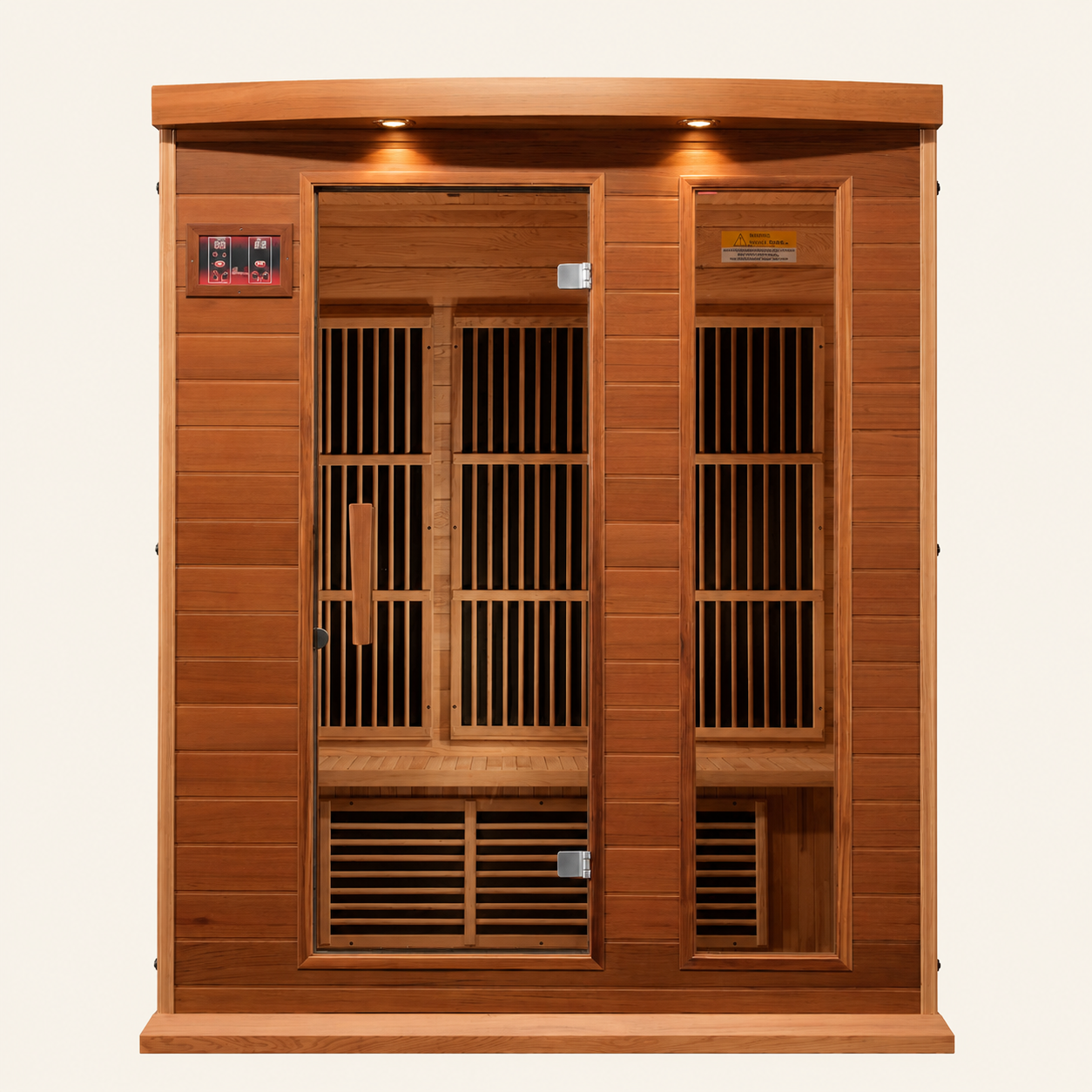 Maxxus 3-Person Low EMF FAR Infrared Sauna — Canadian Red Cedar