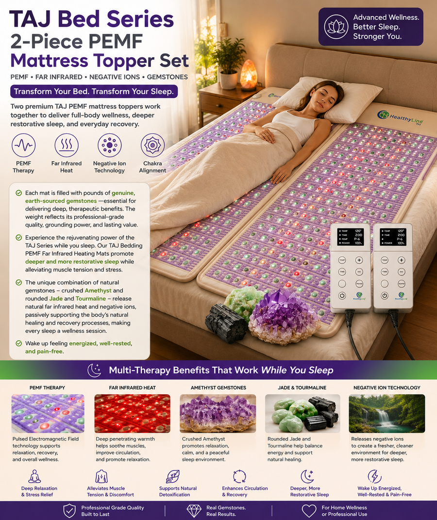 TAJ Bed Series Mattress Toppers | PEMF & Far Infrared Heat Therapy