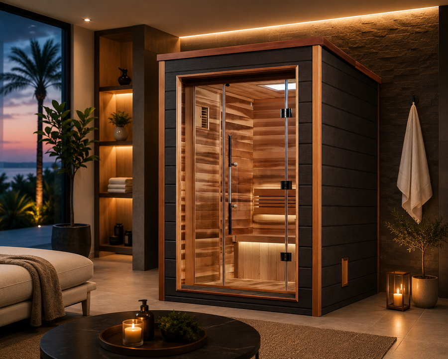 Golden Designs Narvik 2-Person Outdoor Traditional Sauna with Harvia 6kW Stove | GDI-8202-01