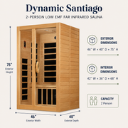 Dynamic Santiago 2-Person Low EMF FAR Infrared Sauna