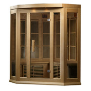 Maxxus 3-Person Corner Low EMF FAR Infrared Sauna — Canadian Hemlock