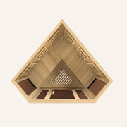 Maxxus 3-Person Corner Low EMF FAR Infrared Sauna — Canadian Hemlock