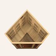 Maxxus 3-Person Corner Low EMF FAR Infrared Sauna — Canadian Hemlock