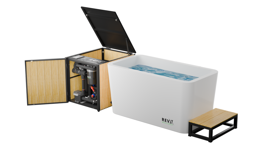 RevX Acrylic X Tub Cold Plunge with LUX High-Performance Chiller & Filtration System